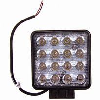 Фара светодиодная OFF ROAD 105*105мм квадратная 12V/24V 48W 6000К SKYWAY 16 диодов Ближний свет